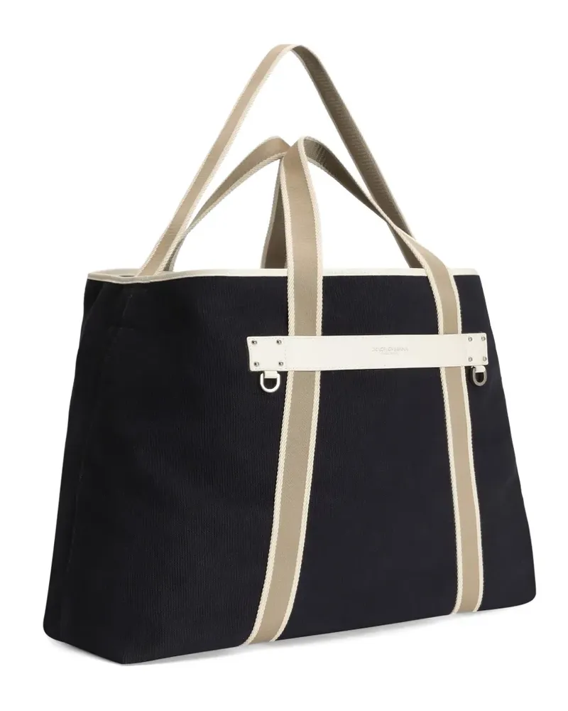 Dolce & Gabbana Essenza Shopping Bag aus Canvas - Schwarz Schwarz