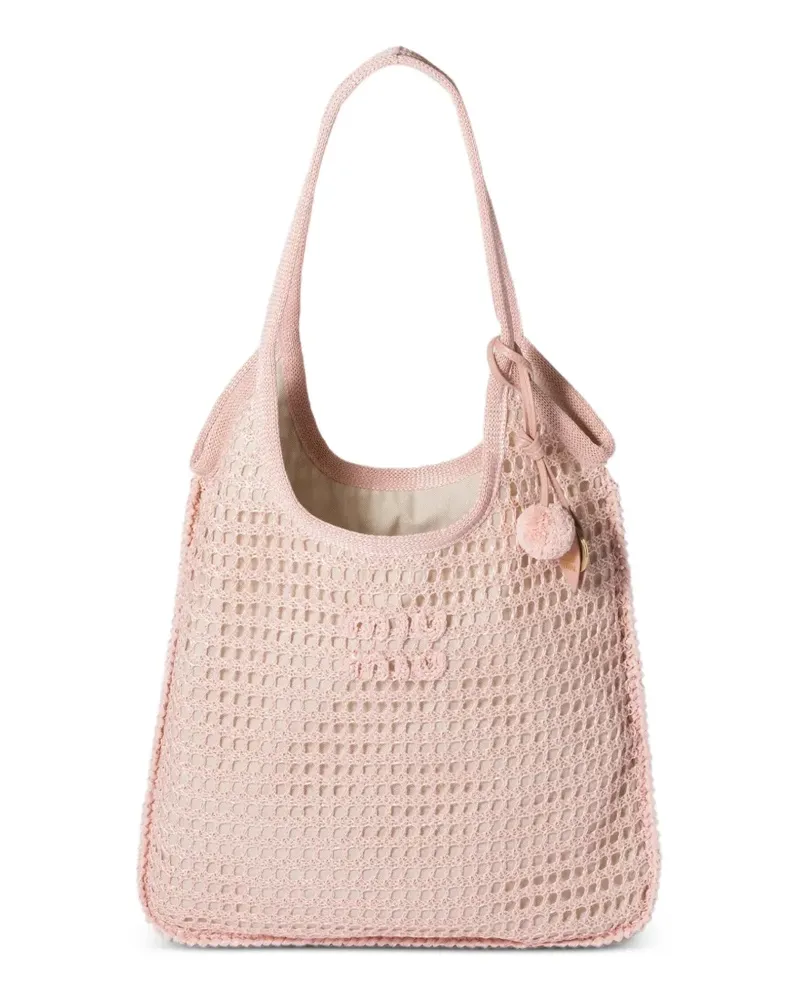Miu Miu Ivy raffia crochet bag - Rosa Rosa
