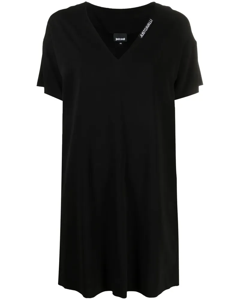 Just Cavalli Kleid mit V-Ausschnitt - Schwarz Schwarz