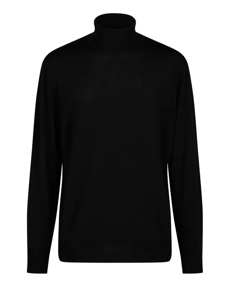 Canali Gestrickter Rollkragenpullover - Schwarz Schwarz