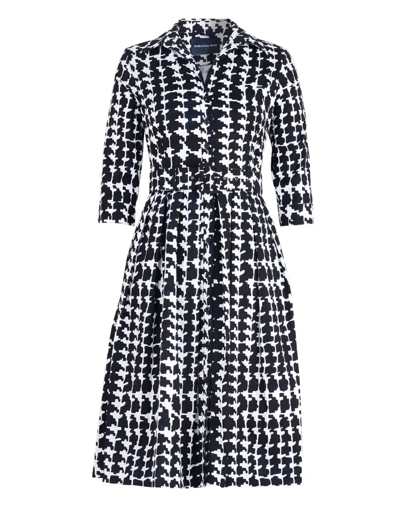 Samantha Sung Midikleid mit geometrischem Print - Weiß Weiß
