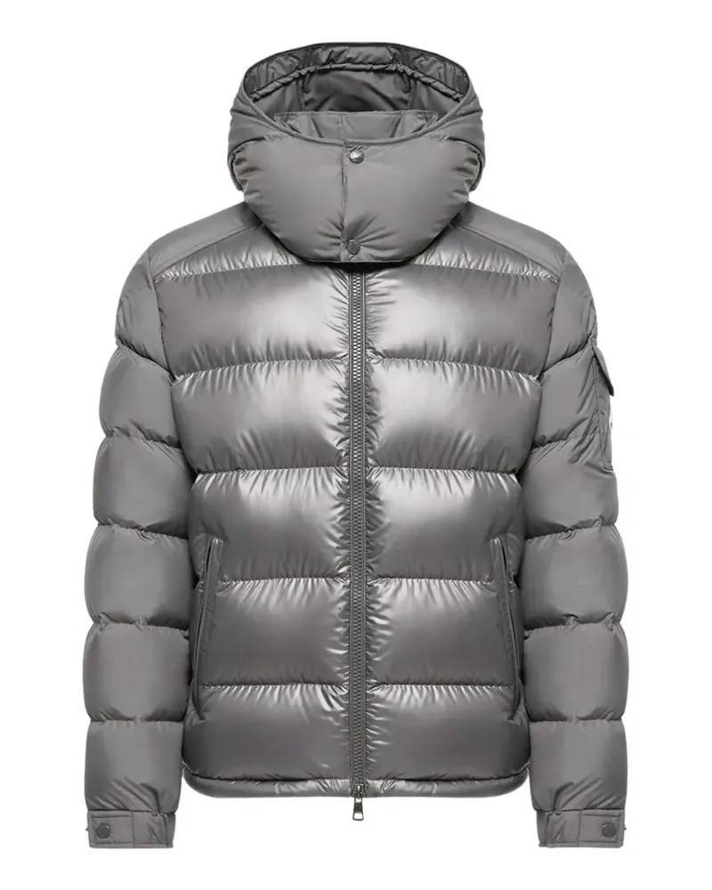 Moncler Gefütterte Jacke mit Logo-Patch - Grau Grau