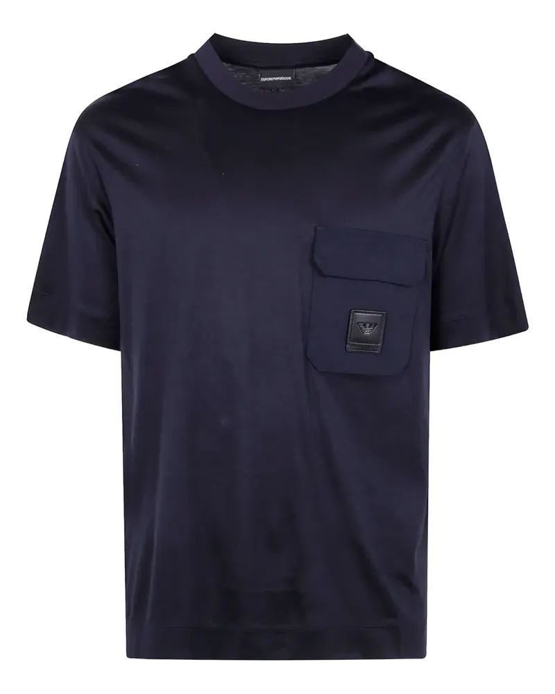 Emporio Armani T-Shirt mit aufgesetzter Tasche - Blau Blau