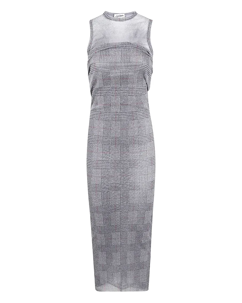 Jean Paul Gaultier Maxikleid mit Mesh-Einsatz - Grau Grau