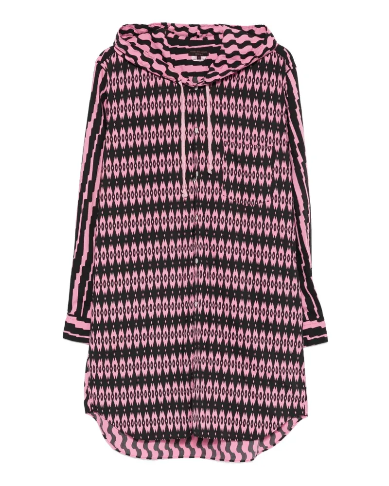 Comme des Garçons printed hooded shirt - Schwarz Schwarz