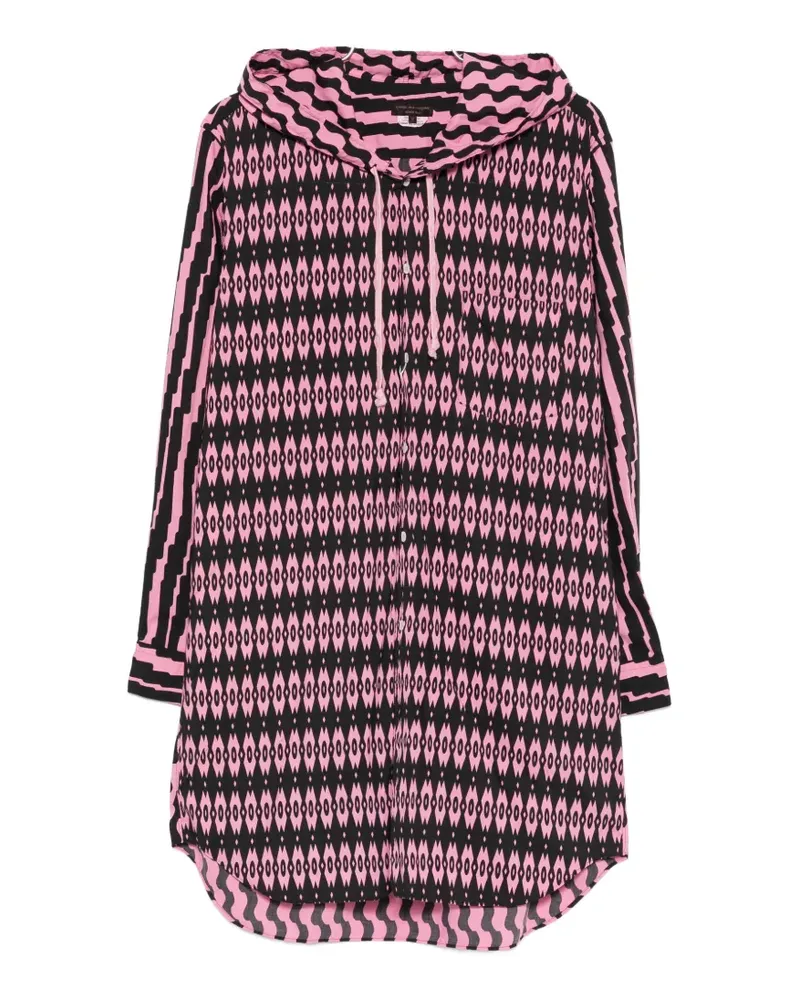 Comme des Garçons printed hooded shirt - Schwarz Schwarz