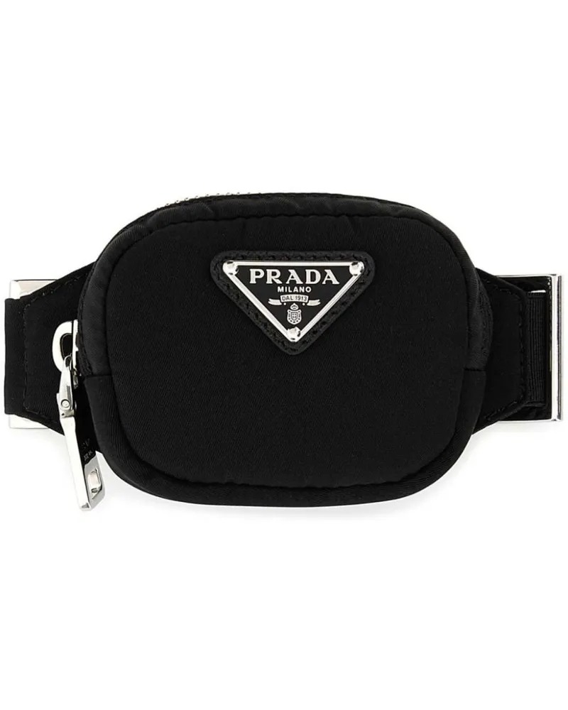 Prada Gürteltasche mit Logo-Schild - Schwarz Schwarz