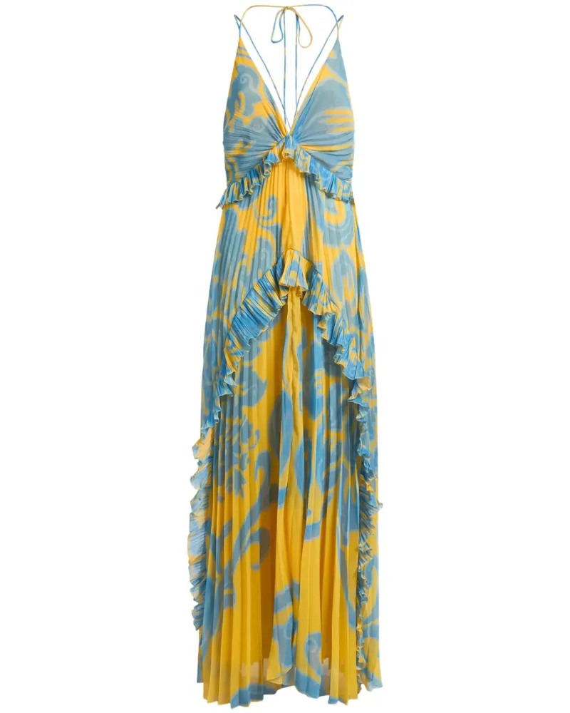 Etro Maxikleid mit Rüschen - Blau Blau