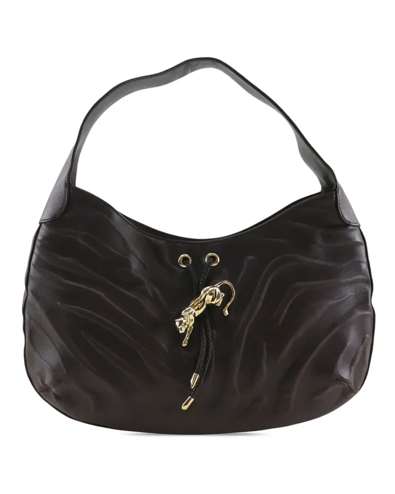 Cartier 2010-2026 Limited Edition Panthere de  Schultertasche aus Leder mit Prägung - Braun Braun
