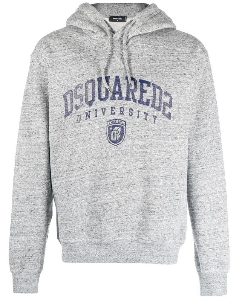 Dsquared2 Melierter Hoodie mit Logo-Print - Grau Grau