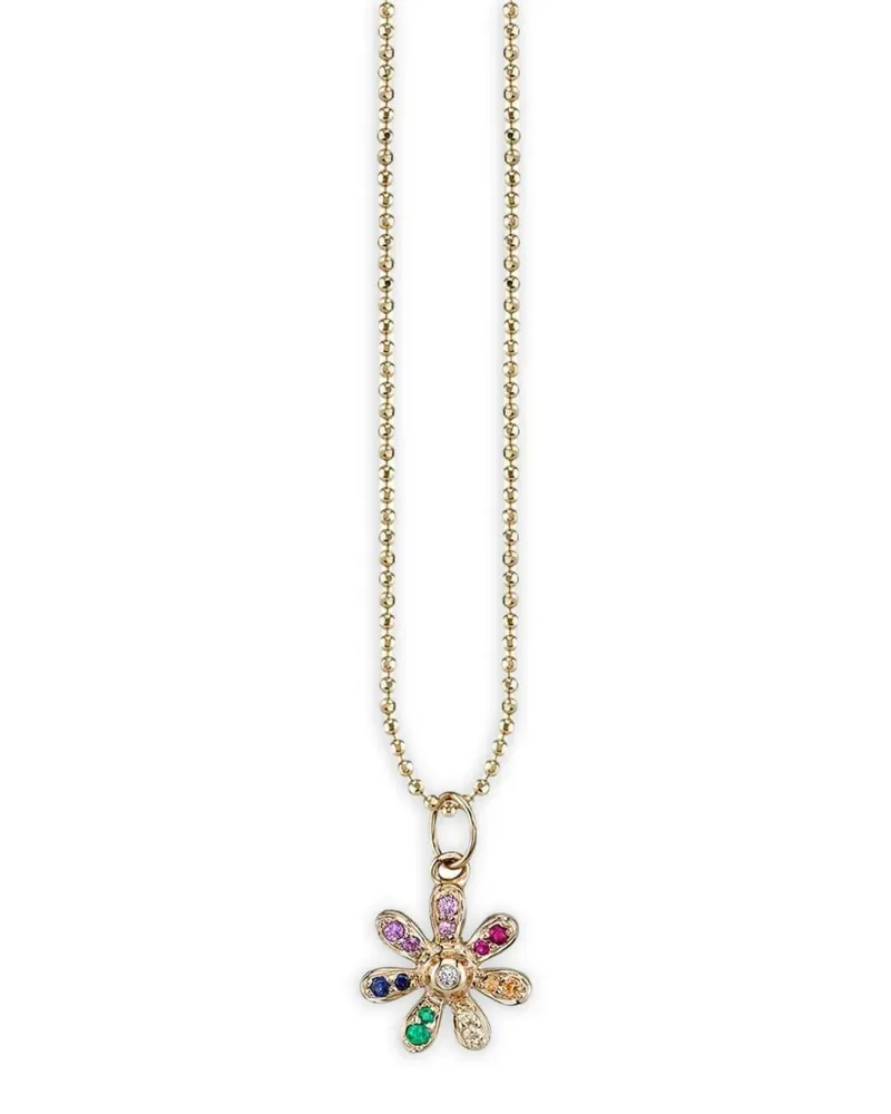 Sydney Evan 14k yellow gold Daisy sapphire necklace Gold