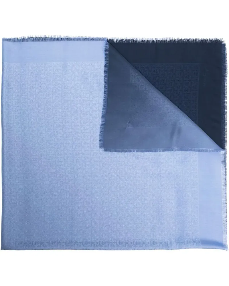 Ferragamo Schal mit Gancini-Print - Blau Blau