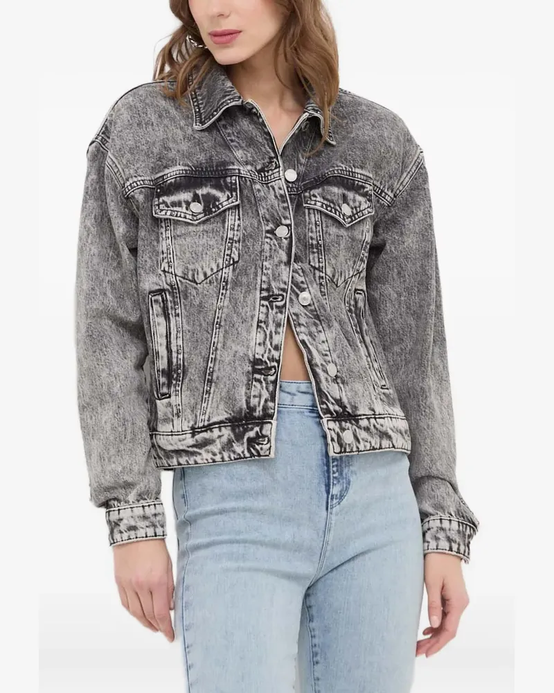 Guess Ausgeblichene Jeansjacke - Grau Grau