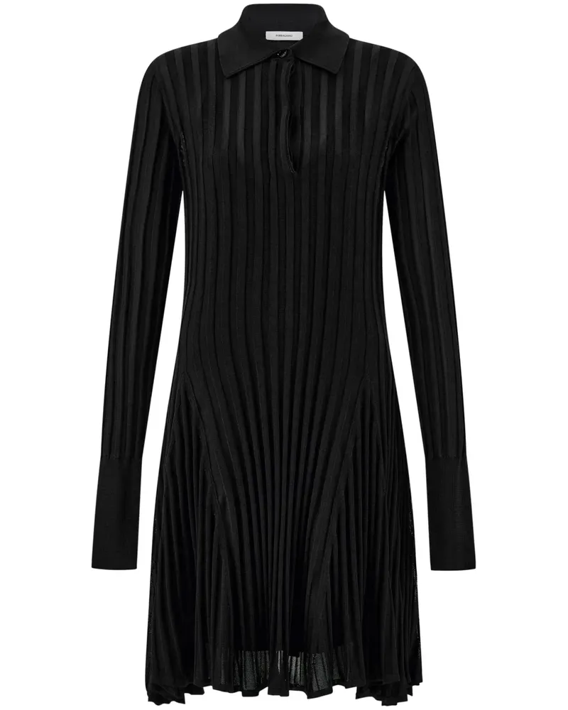 Ferragamo Semi-transparentes Skaterkleid - Schwarz Schwarz