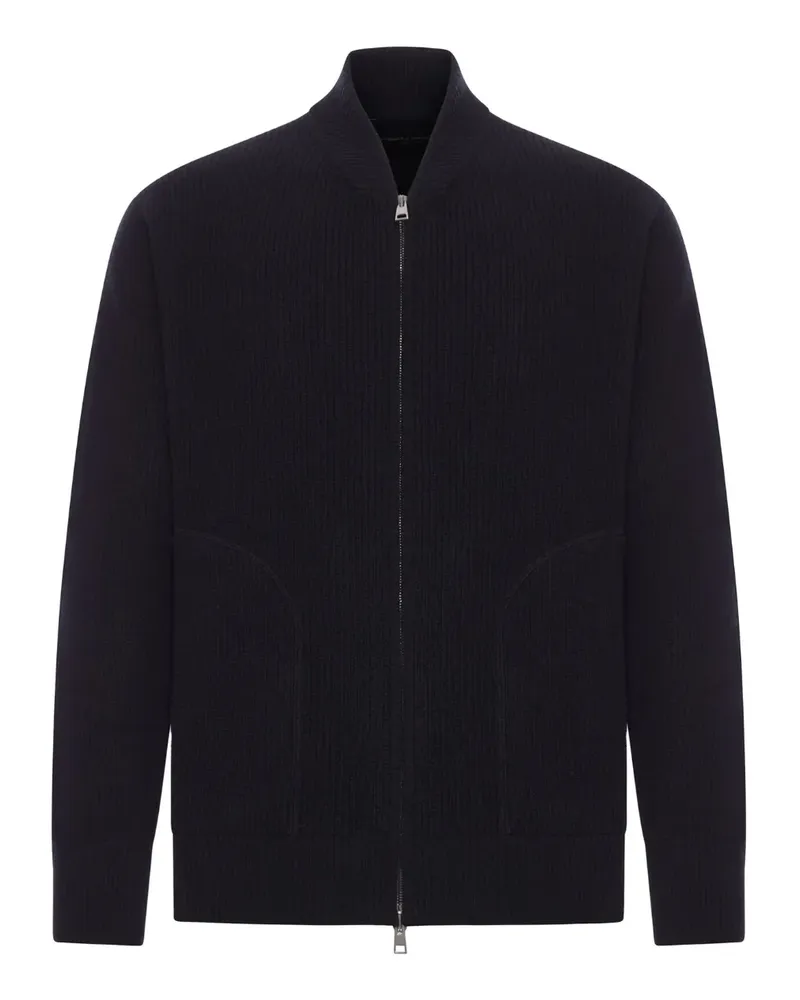 Roberto Collina zip-up ribbed wool cardigan - Schwarz Schwarz