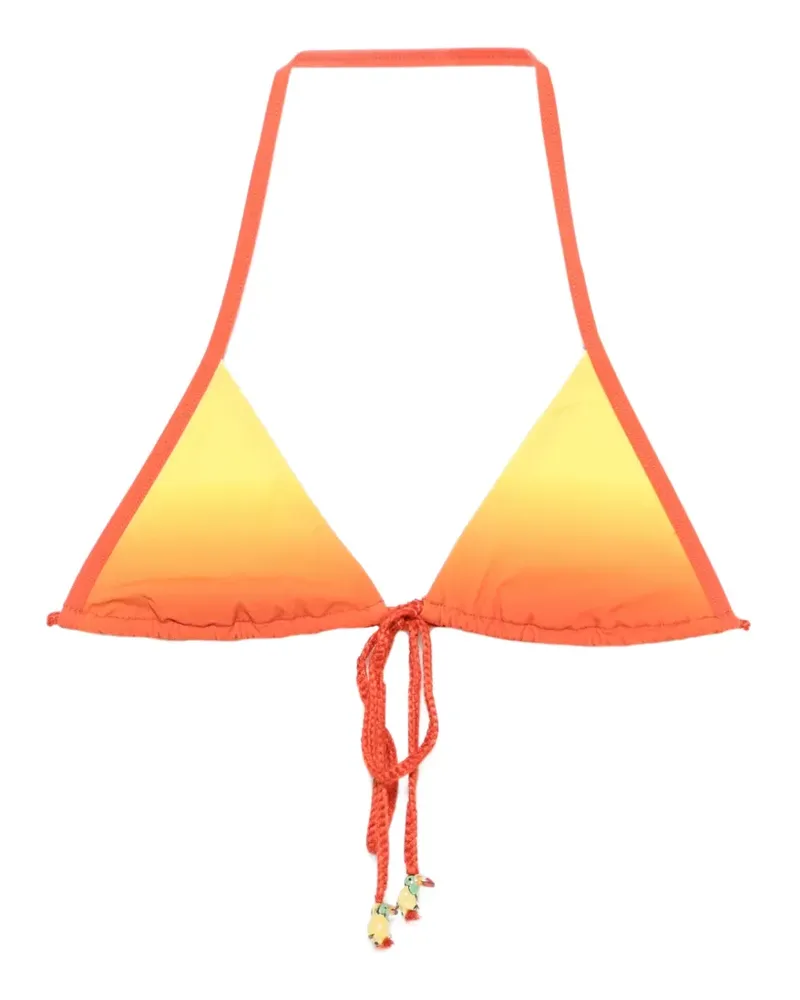 Christopher Esber Cusa gradient-effect charm-detail bikini top - Orange Orange