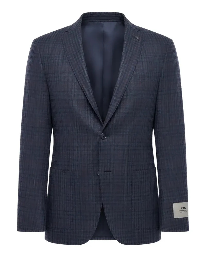 Corneliani checked single-breasted blazer - Blau Blau