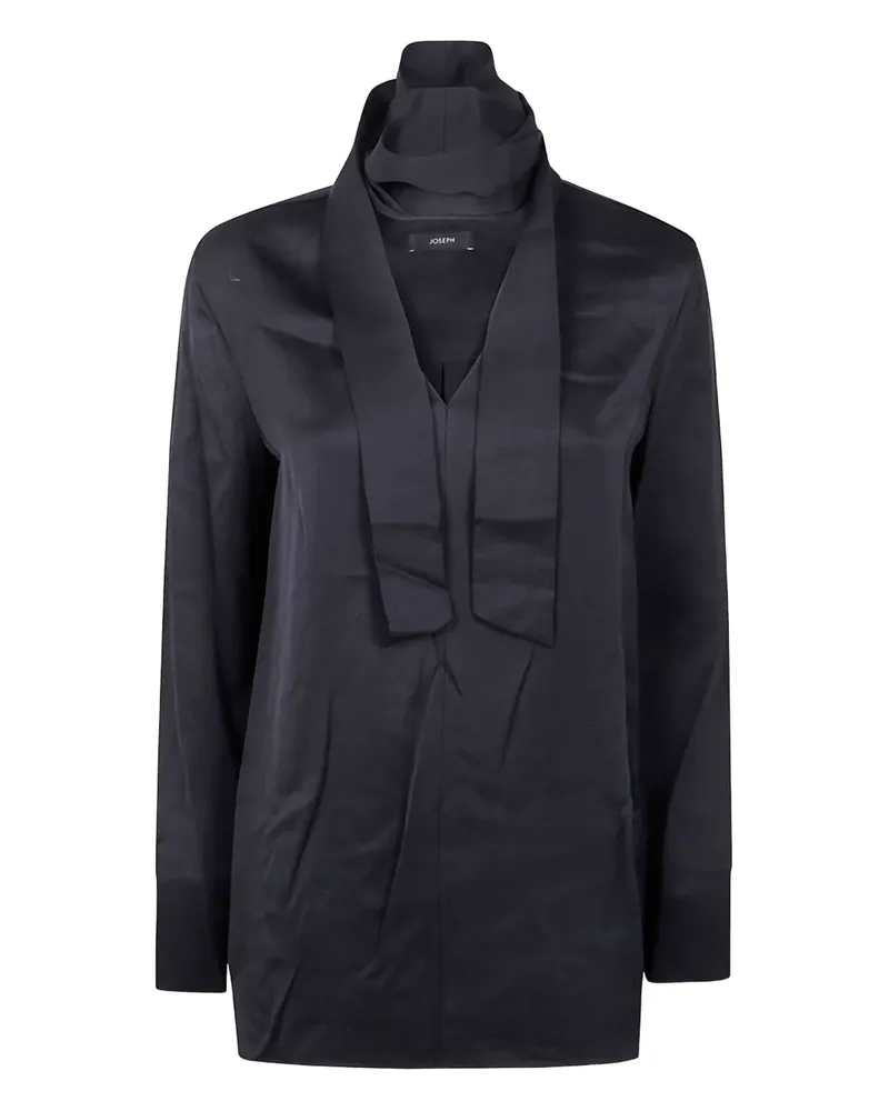 Joseph Satinbluse mit Schleifenkragen - Schwarz Schwarz