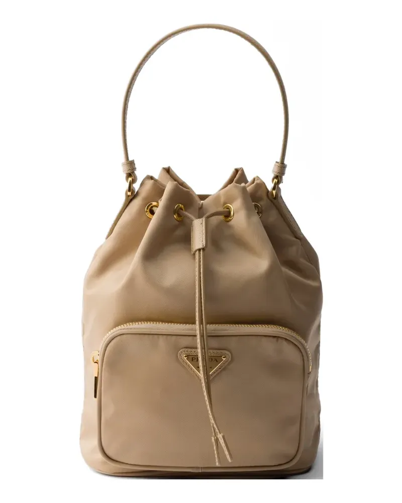 Prada Duet Re-Nylon bucket bag - Nude Nude