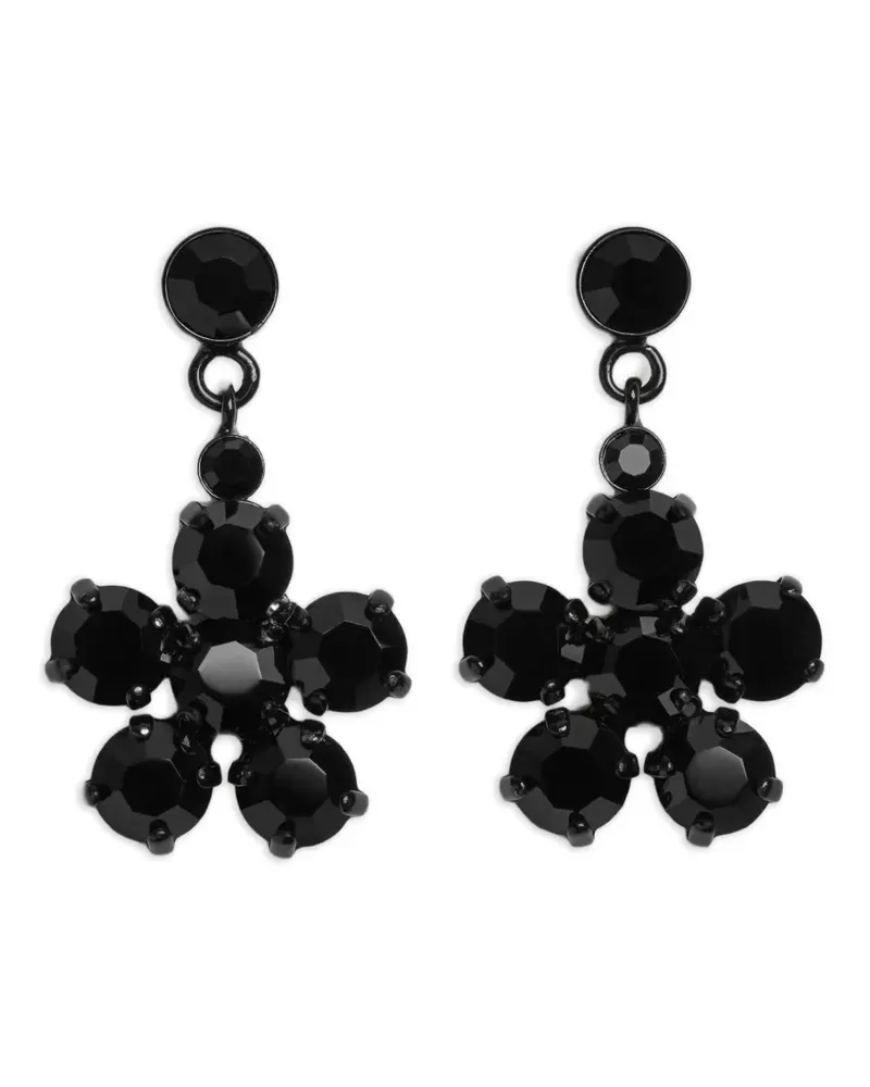 Simone Rocha Mini Daisy Hängeohrringe - Schwarz Schwarz