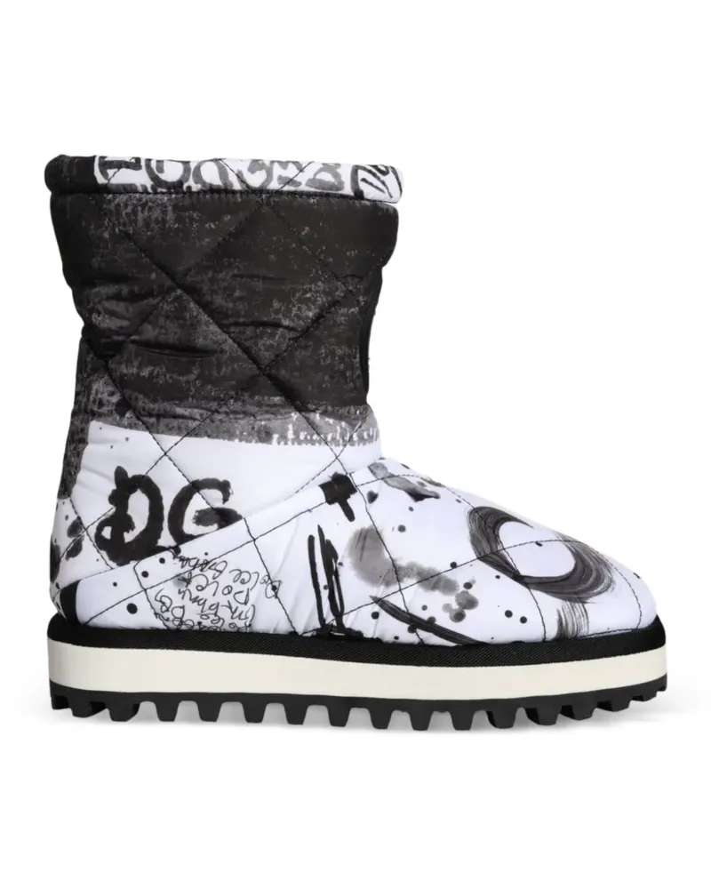 Dolce & Gabbana Stiefel mit Graffiti-Print - Weiß Weiß