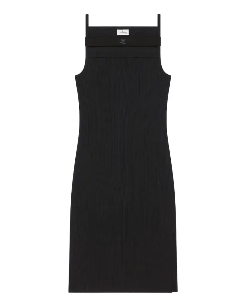 Courrèges 90 rib strap midi dress - Schwarz Schwarz