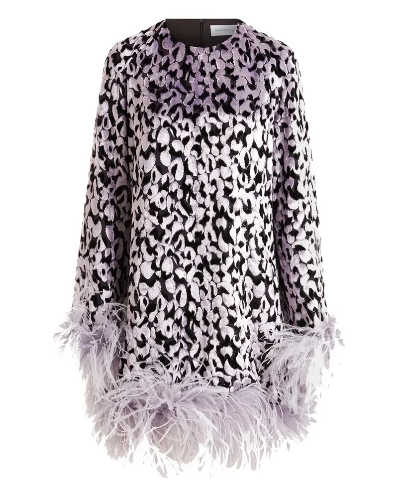 16ARLINGTON Hodi Minikleid aus Devoré-Feder - Violett Violett