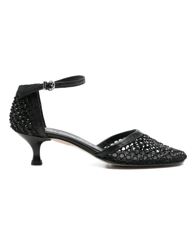 Pedro Miralles Viana crystal-embellished mesh pumps - Schwarz Schwarz