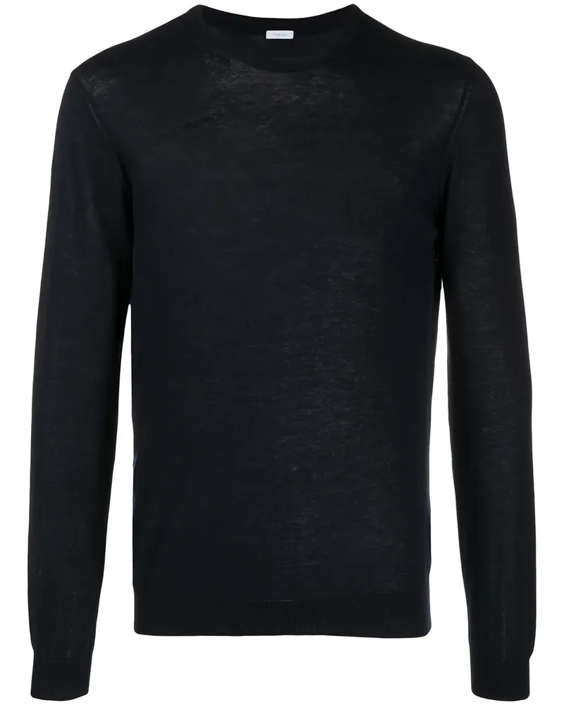 Malo Rundhals-Pullover mit gerippten Bündchen - Blau Blau