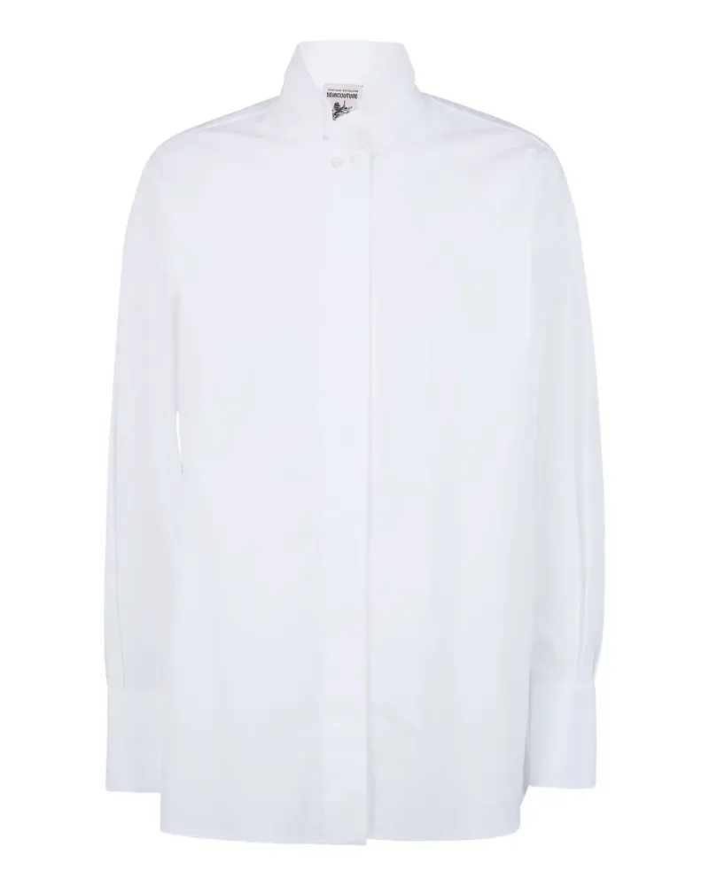 Semicouture high-neck long-sleeve shirt - Weiß Weiß