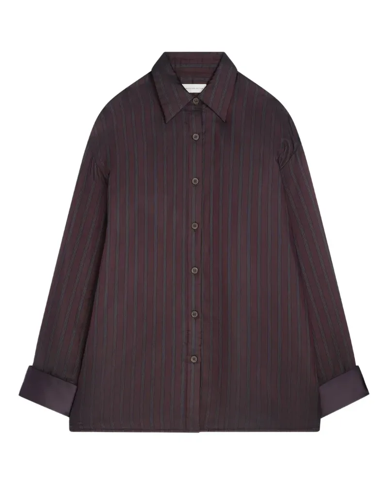 Dries van Noten Gestreiftes Hemd - Rot Rot