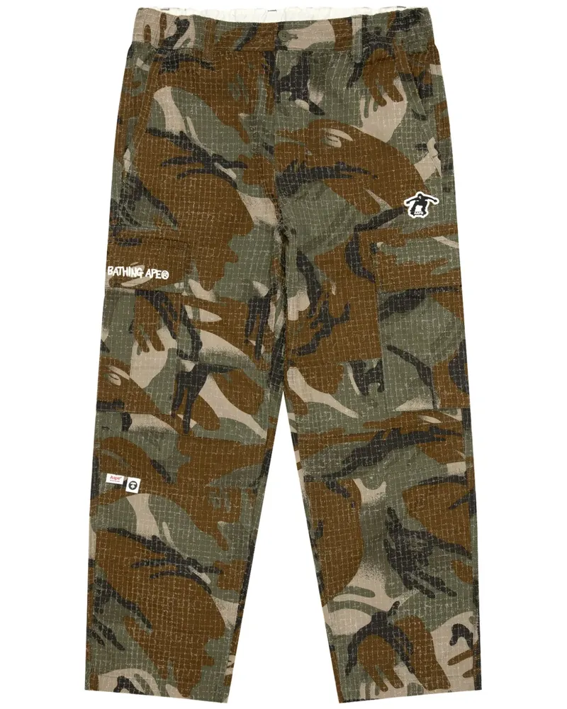 BAPE Hose mit Camouflage-Print - Grün Grün