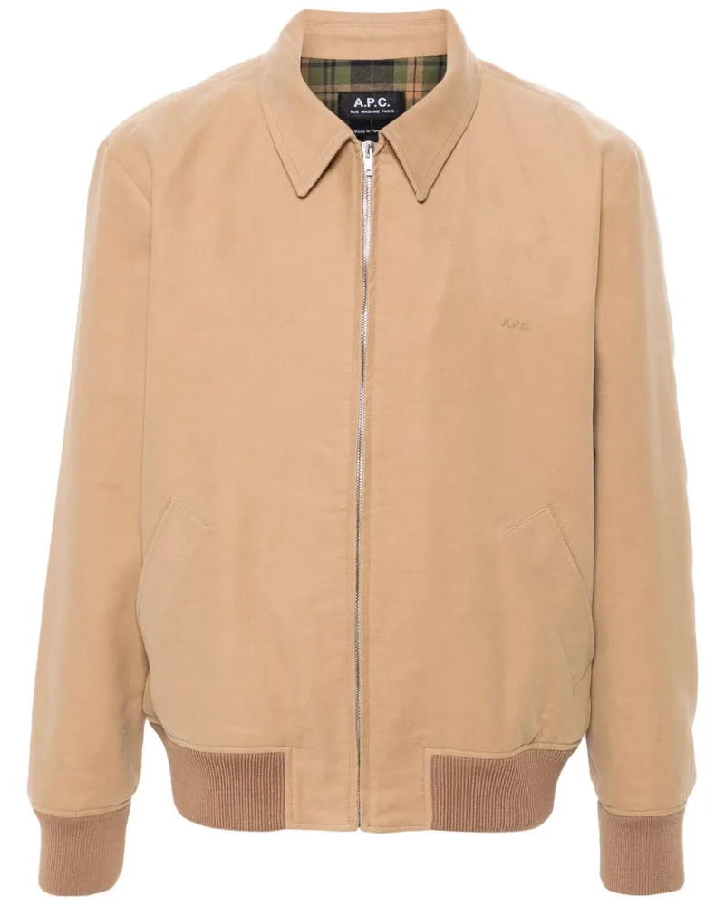 A.P.C. Jacke mit Logo-Stickerei - Nude Nude
