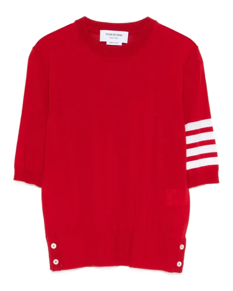 Thom Browne T-Shirt mit Streifendetail - Rot Rot