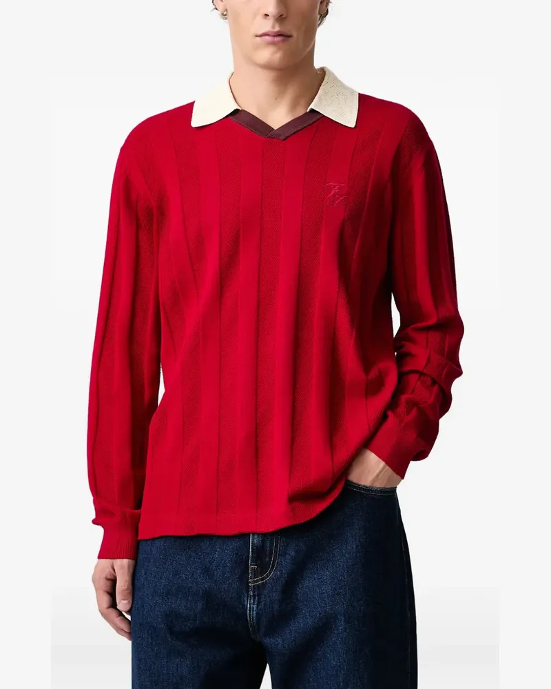 Filling Pieces polo-collar long-sleeved T-shirt - Rot Rot