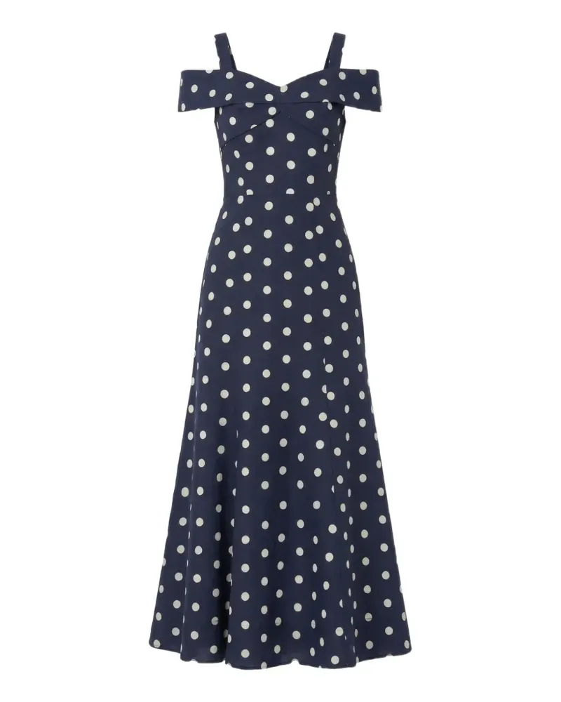NICHOLAS Ivana polka-dot midi dress - Blau Blau