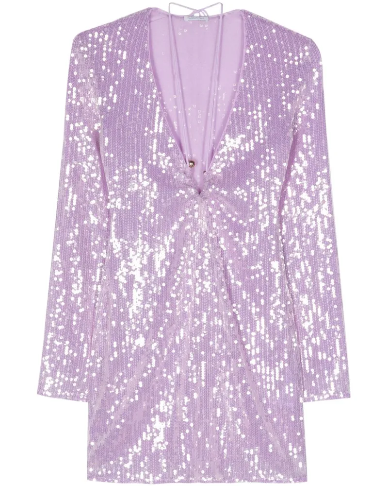 Patrizia Pepe Minikleid mit Pailletten - Violett Violett