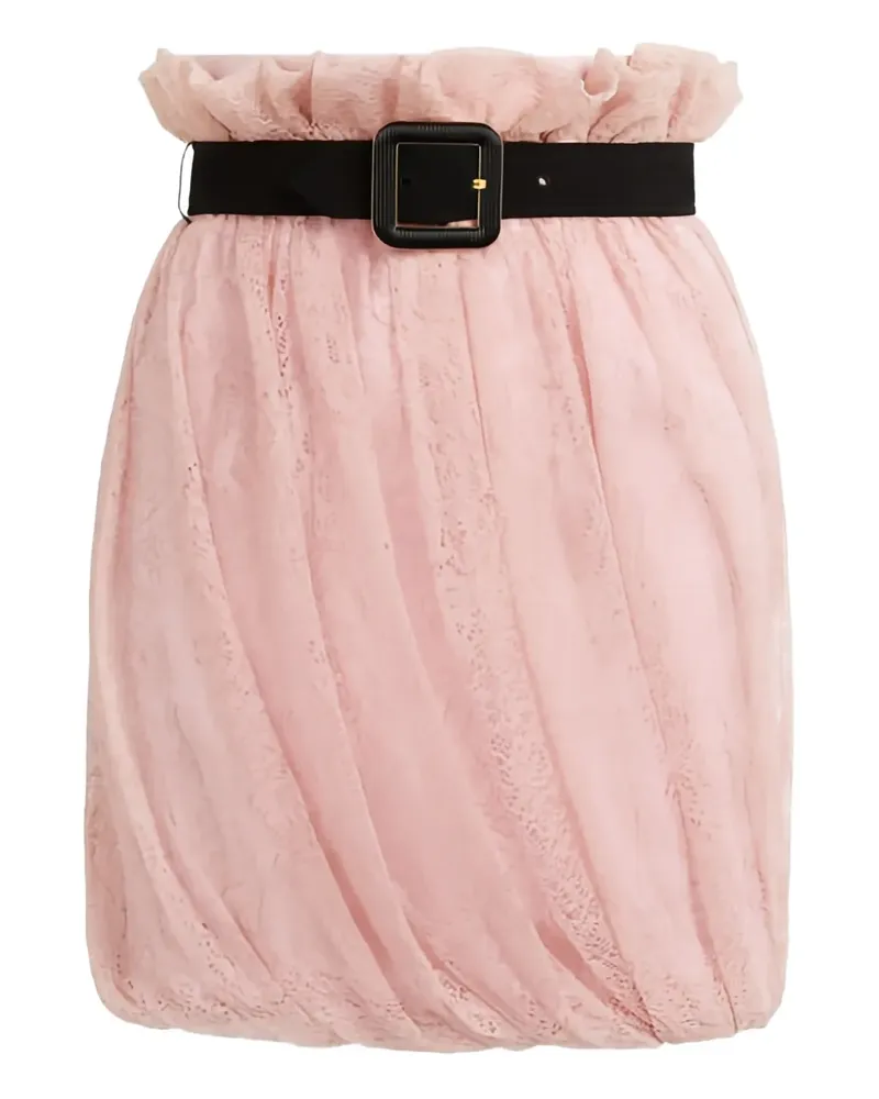 Roberto Cavalli ruffled belted mini skirt - Rosa Rosa