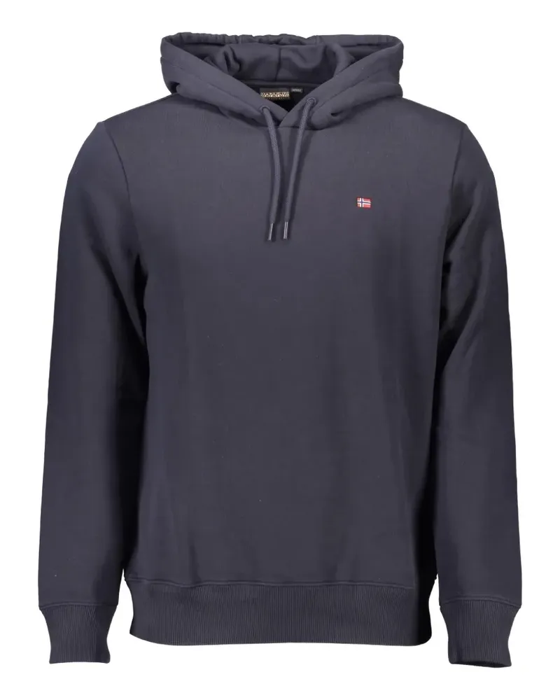 Napapijri logo-patch cotton hoodie - Blau Blau