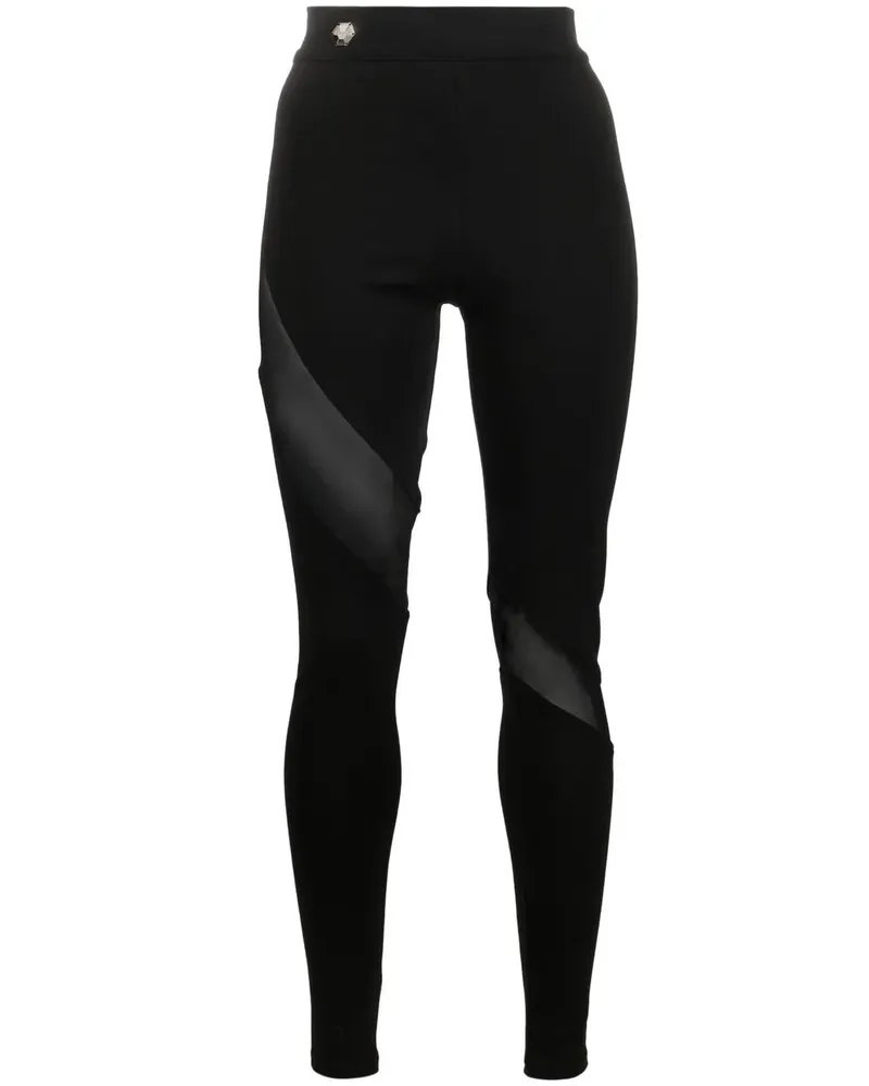 Philipp Plein Leggings mit Logo-Schild - Schwarz Schwarz