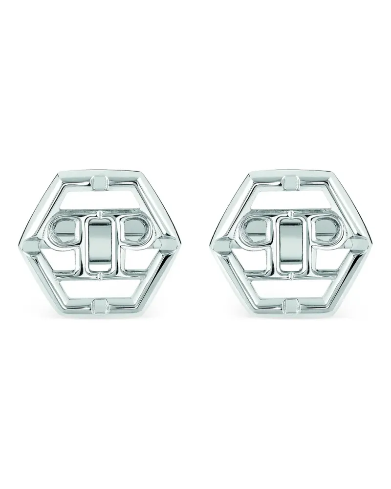 Philipp Plein Plein Icon hexagon cufflinks - Silber Silber