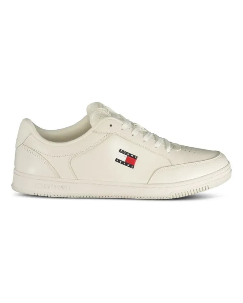 Tommy Hilfiger Perforierte Sneakers mit Logo-Patch - Weiß Weiß