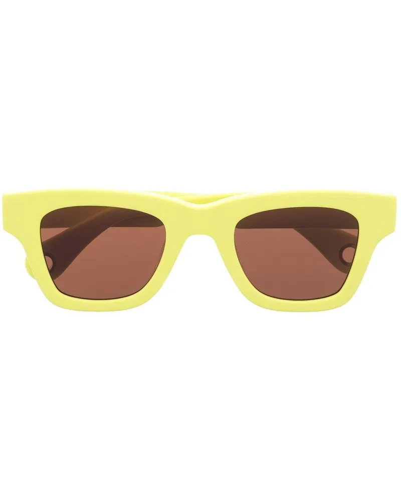 Jacquemus Sonnenbrille mit eckigem Gestell - Gelb Gelb