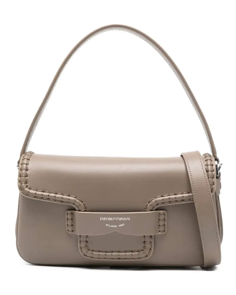 Emporio Armani Geflochtene Schultertasche - Nude Nude