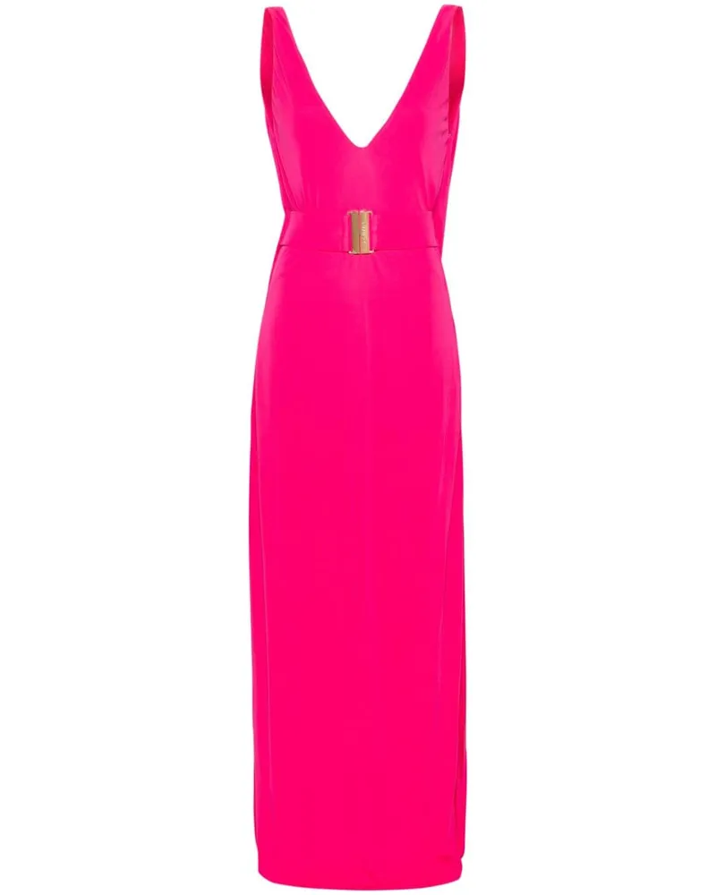 Pinko Cabreo Maxikleid mit V-Ausschnitt - Rosa Rosa