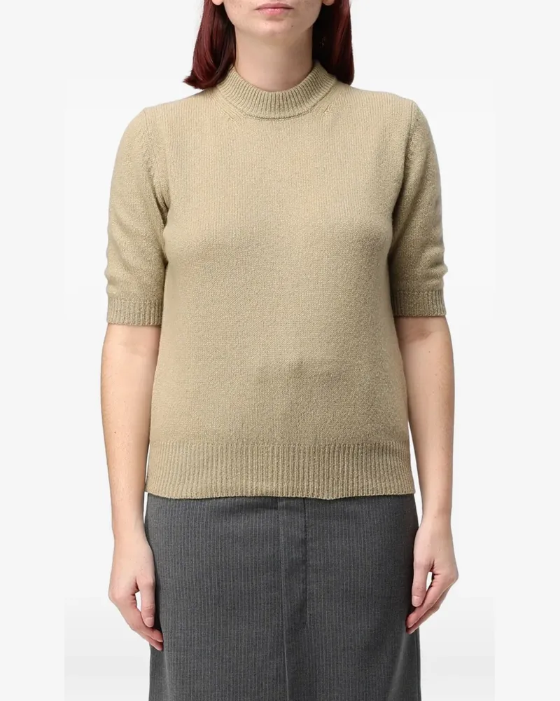 TER ET BANTINE short-sleeved mock-neck sweater - Nude Nude