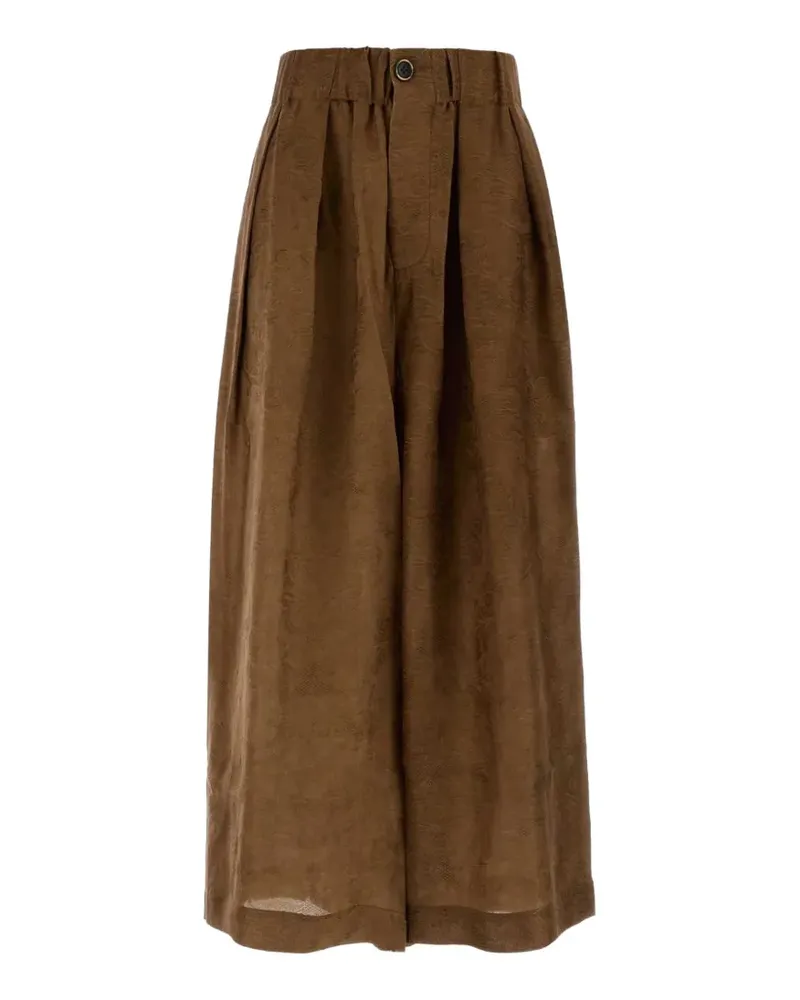 Uma Wang Poetic Hose mit Jacquardmuster - Braun Braun