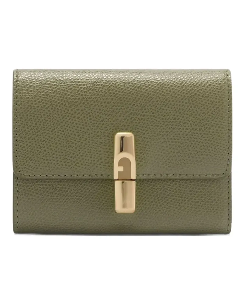 Furla Iride Portemonnaie aus gekörntem Leder - Grün Grün