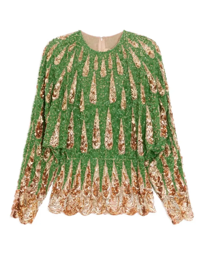 Valentino Garavani Embroidered Chiffon Top - Grün Grün