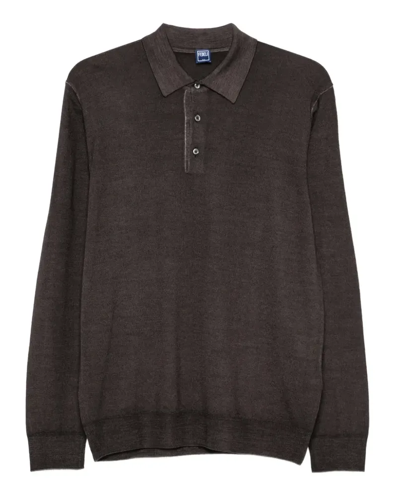 Fedeli Poloshirt mit geknöpftem Kragen - Grau Grau